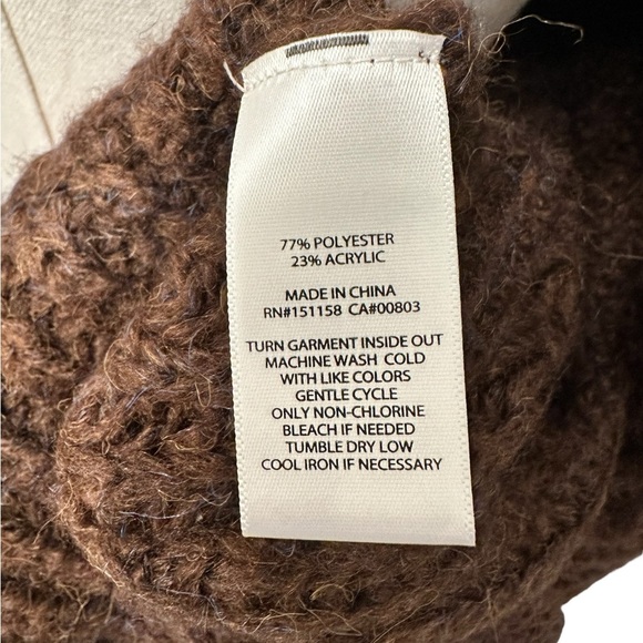 525 AMERICAN Sweater Coat Belt Brown Toasted Almond Knit Women Size XS $179 MSRP - Picture 10 of 11